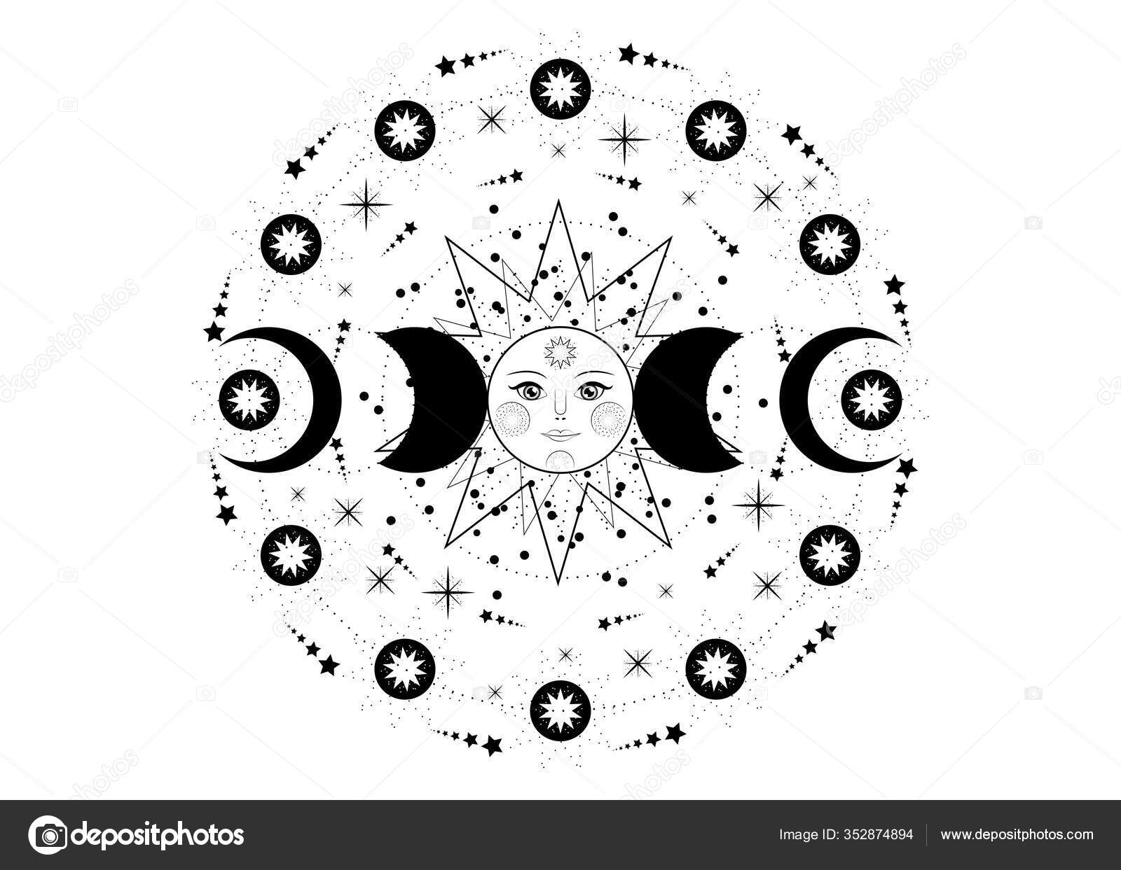 Wiccan Moons Tattoo Design