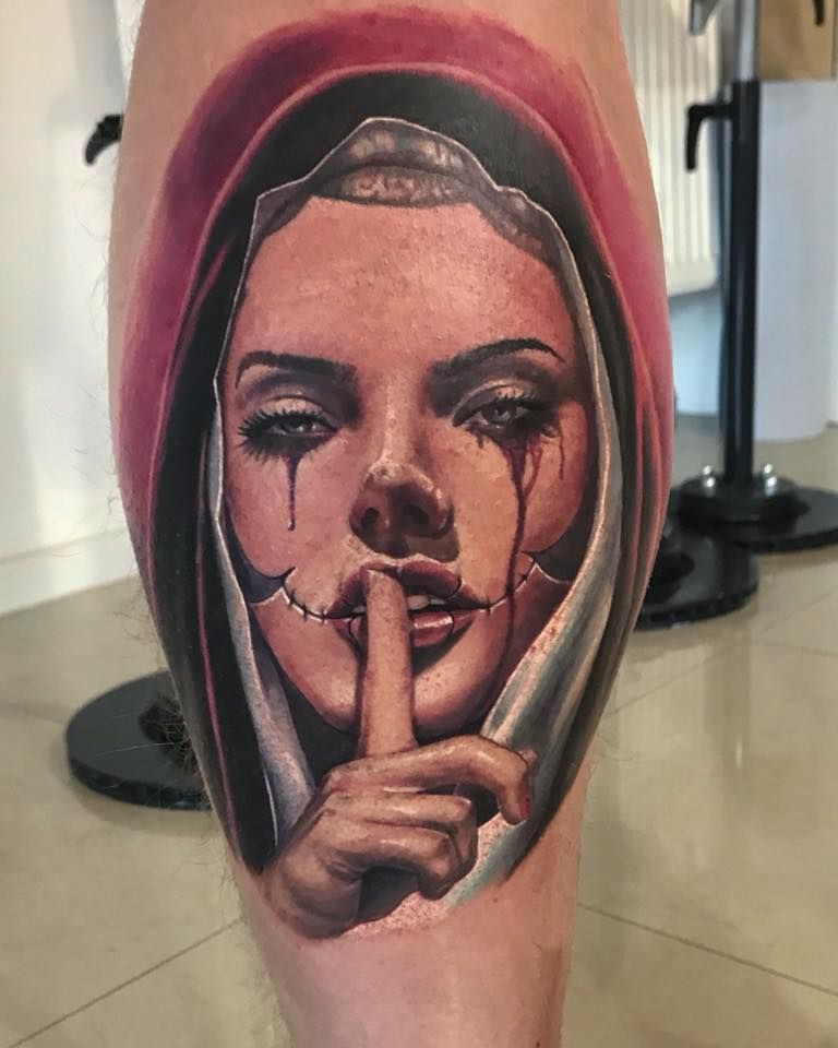 Woman And Mask Tattoo By Tomas Limited Availability At Revival Tattoo