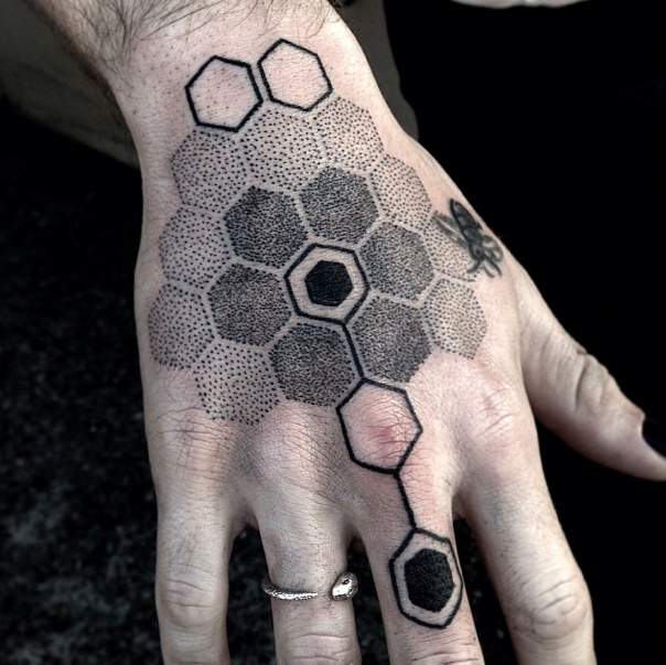 Wtfdotworktattoo Honeycomb Tattoo Cool Shoulder Tattoos Tattoos